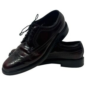 Florsheim Men's Wingtip Oxford Dress Shoes Burgundy Leather Size 10.5